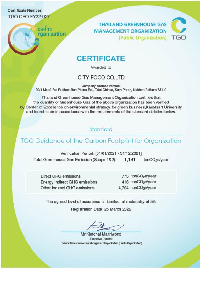 Carbon_Footprint - บริษัท ซิตี้ฟูด จำกัด CITY FOOD CO.,LTD.